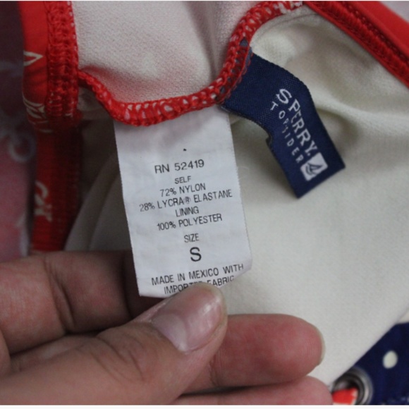 Women's Sperry Top Sider Bikini Top Red & Blue S - Picture 5 of 5